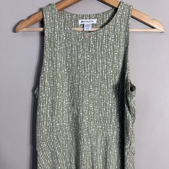 Athleta Santorini Thera Printed Dress Women's ST Small Tall Green UPF 50 Active - Picture 6 of 14